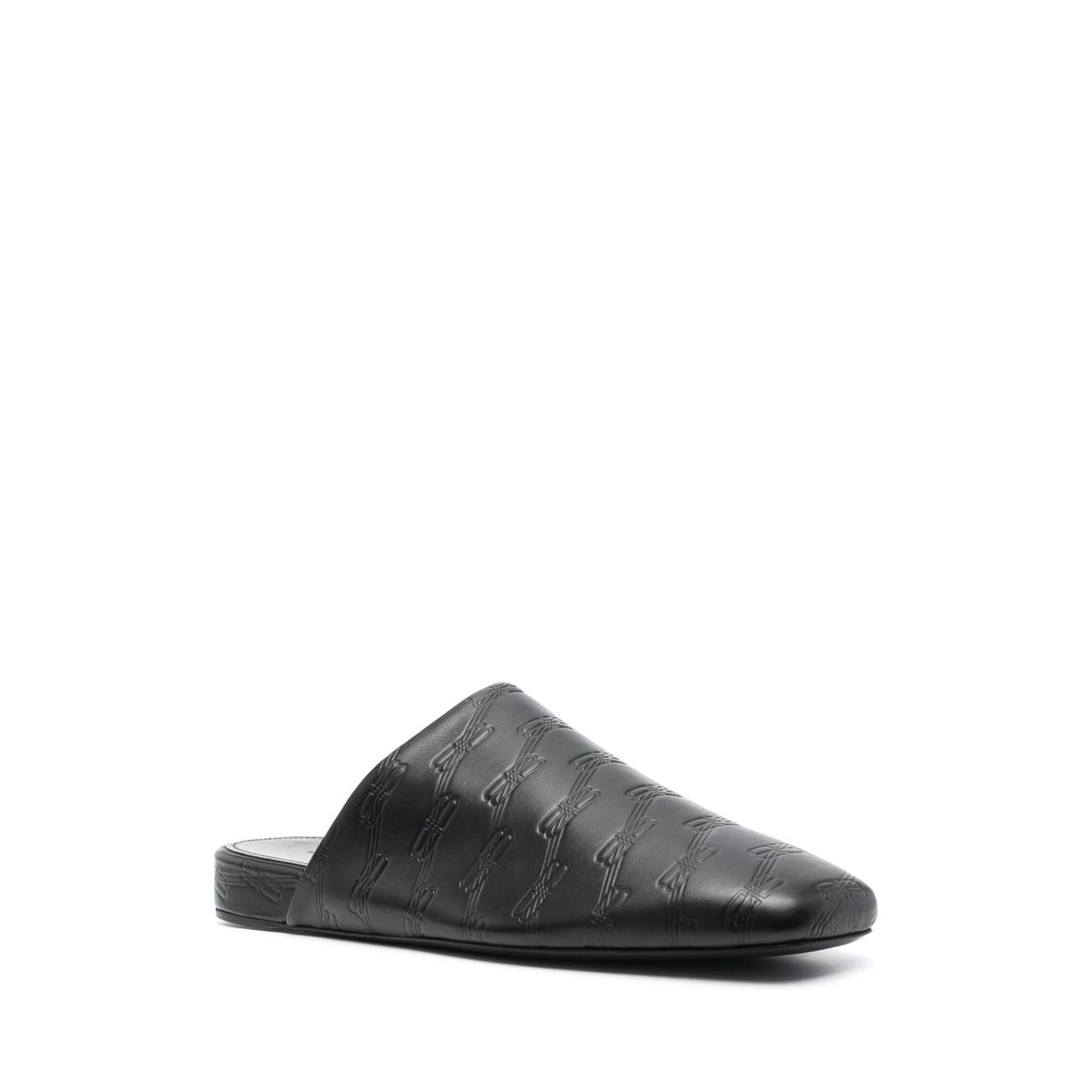 Balenciaga debossed-logo leather mules Sandals