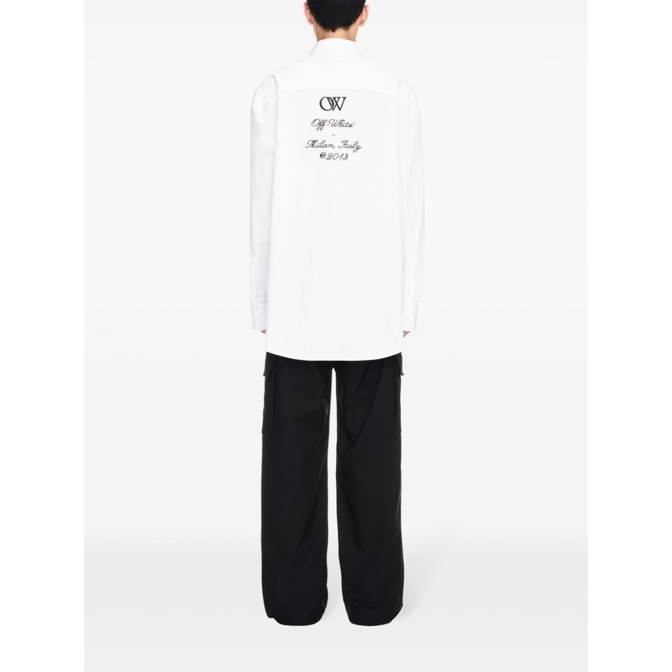Off White Shirt with embroidery OMGE004S24FAB0020110
