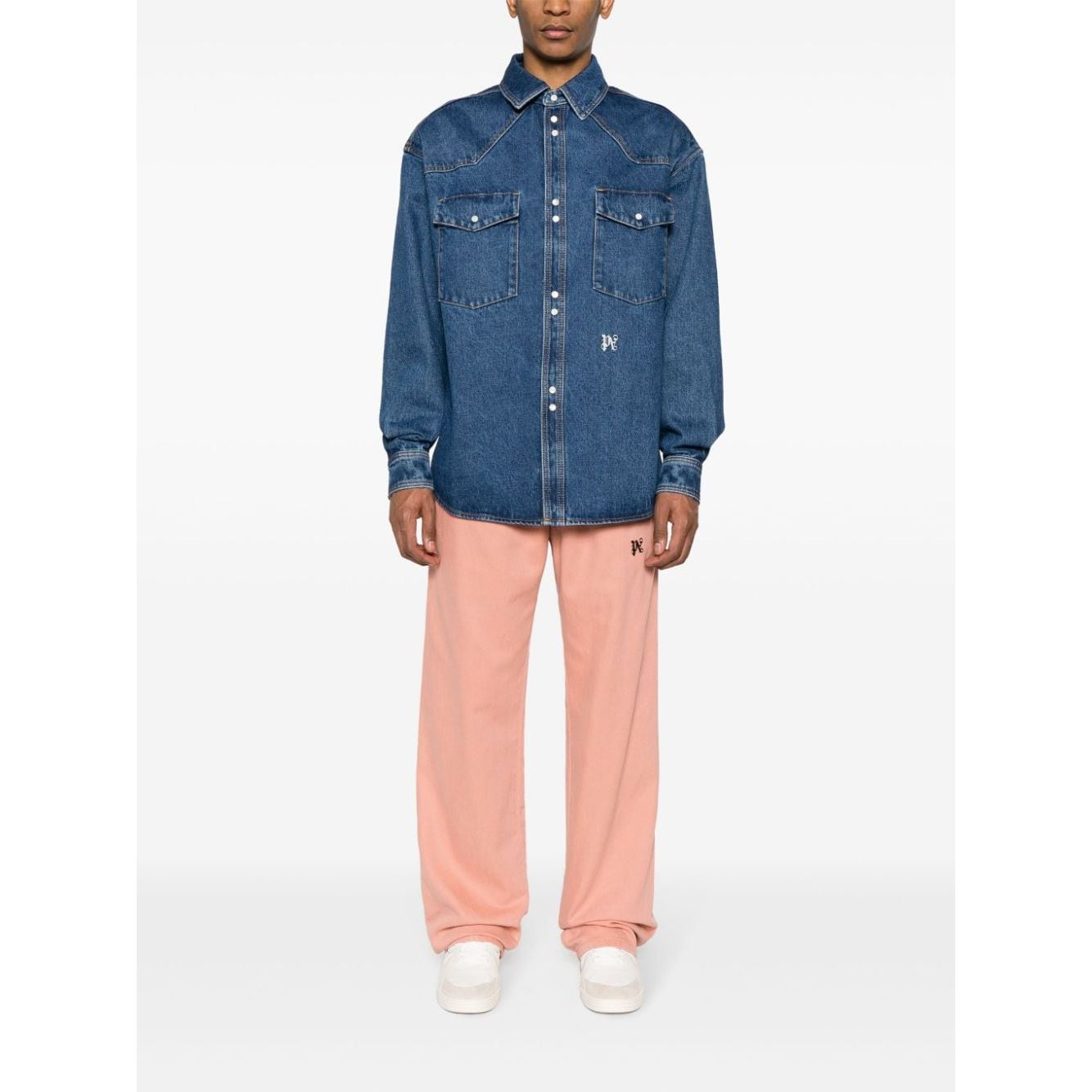 Palm Angels Shirts Blue PMYD023R24DEN0024001