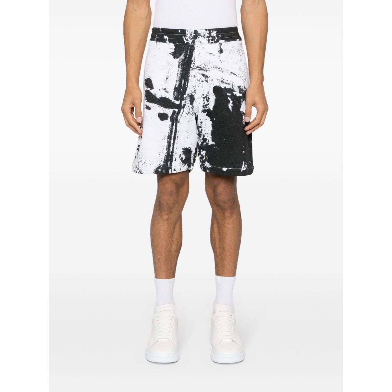 Alexander McQueen paint-splatter cotton shorts