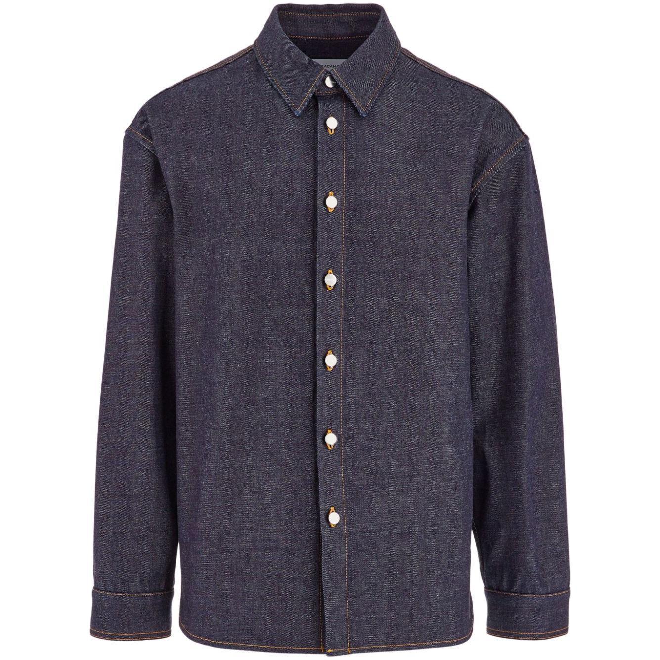 Ferragamo Shirts Blue 143791771281002