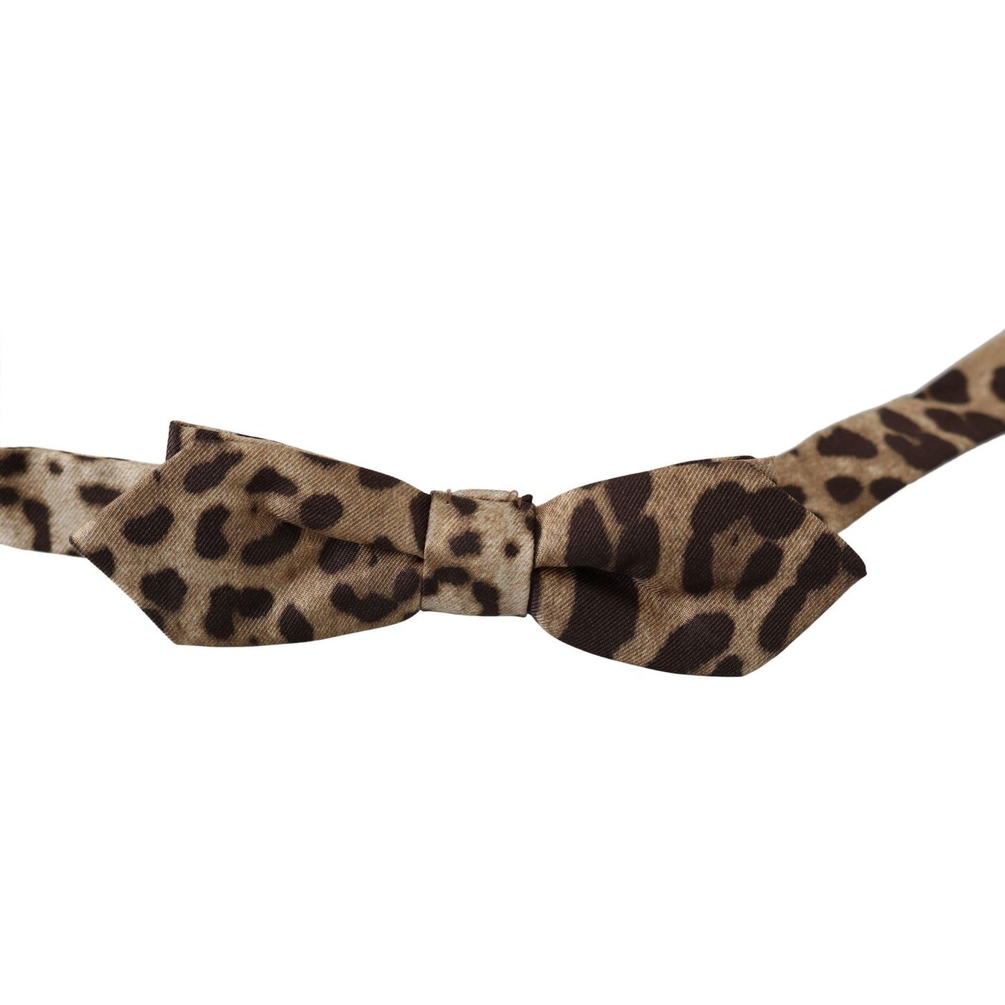 Dolce & Gabbana Brown Leopard Silk Adjustable Neck Papillon Men Bow Tie FT2006