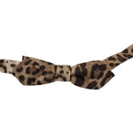 Dolce & Gabbana Brown Leopard Silk Adjustable Neck Papillon Men Bow Tie FT2006