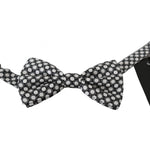 Dolce & Gabbana Men Black White Circles Adjustable Neck Papillon Bow Tie FT2029