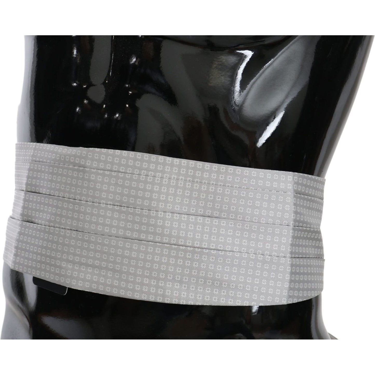 Dolce & Gabbana Gray Patterned Waist Belt Silk Cummerbund BEL60458-50