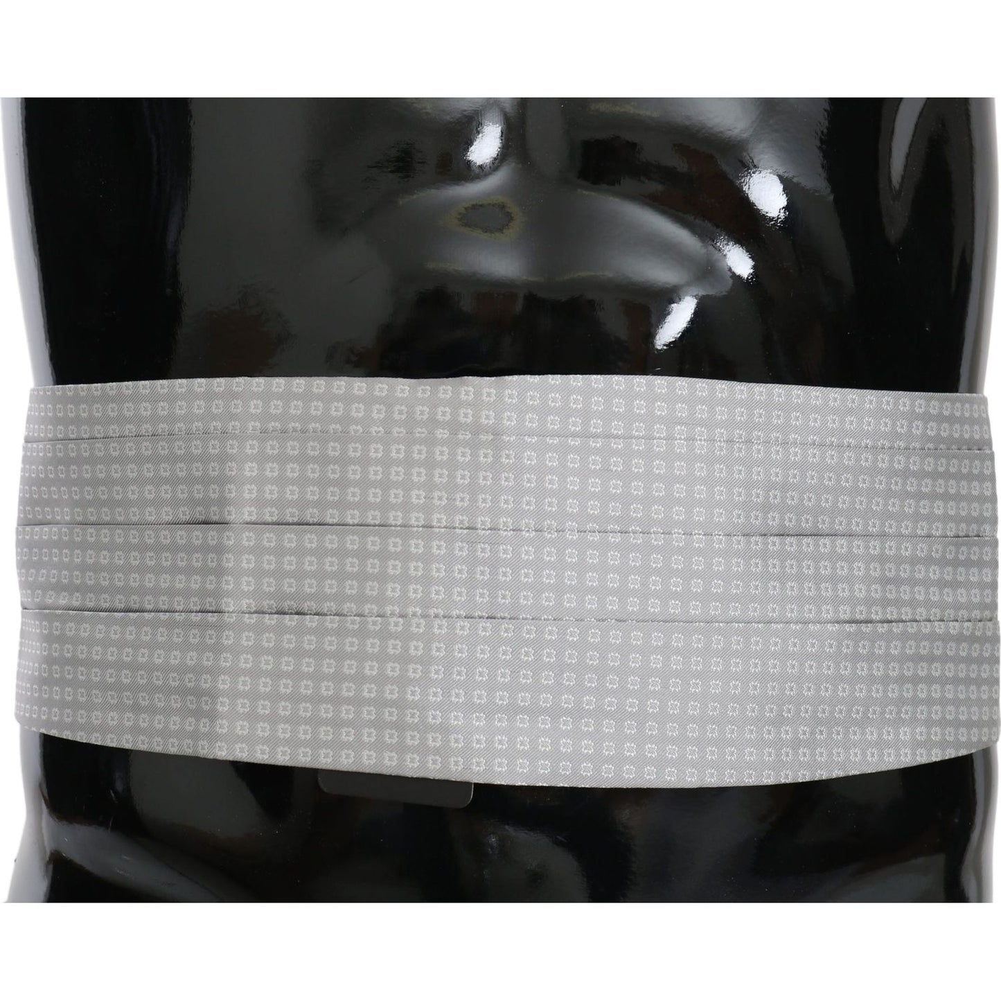 Dolce & Gabbana Gray Patterned Waist Belt Silk Cummerbund BEL60458-50