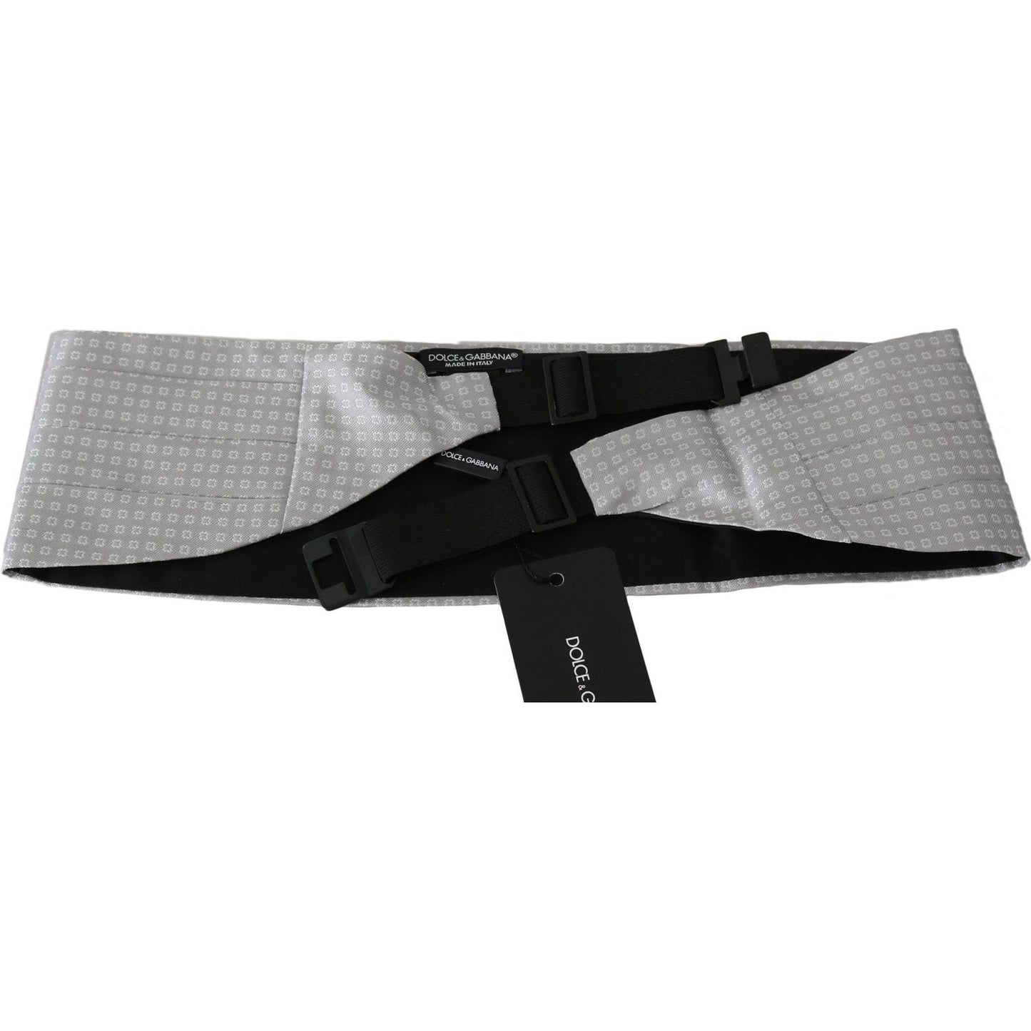 Dolce & Gabbana Gray Patterned Waist Belt Silk Cummerbund BEL60458-50