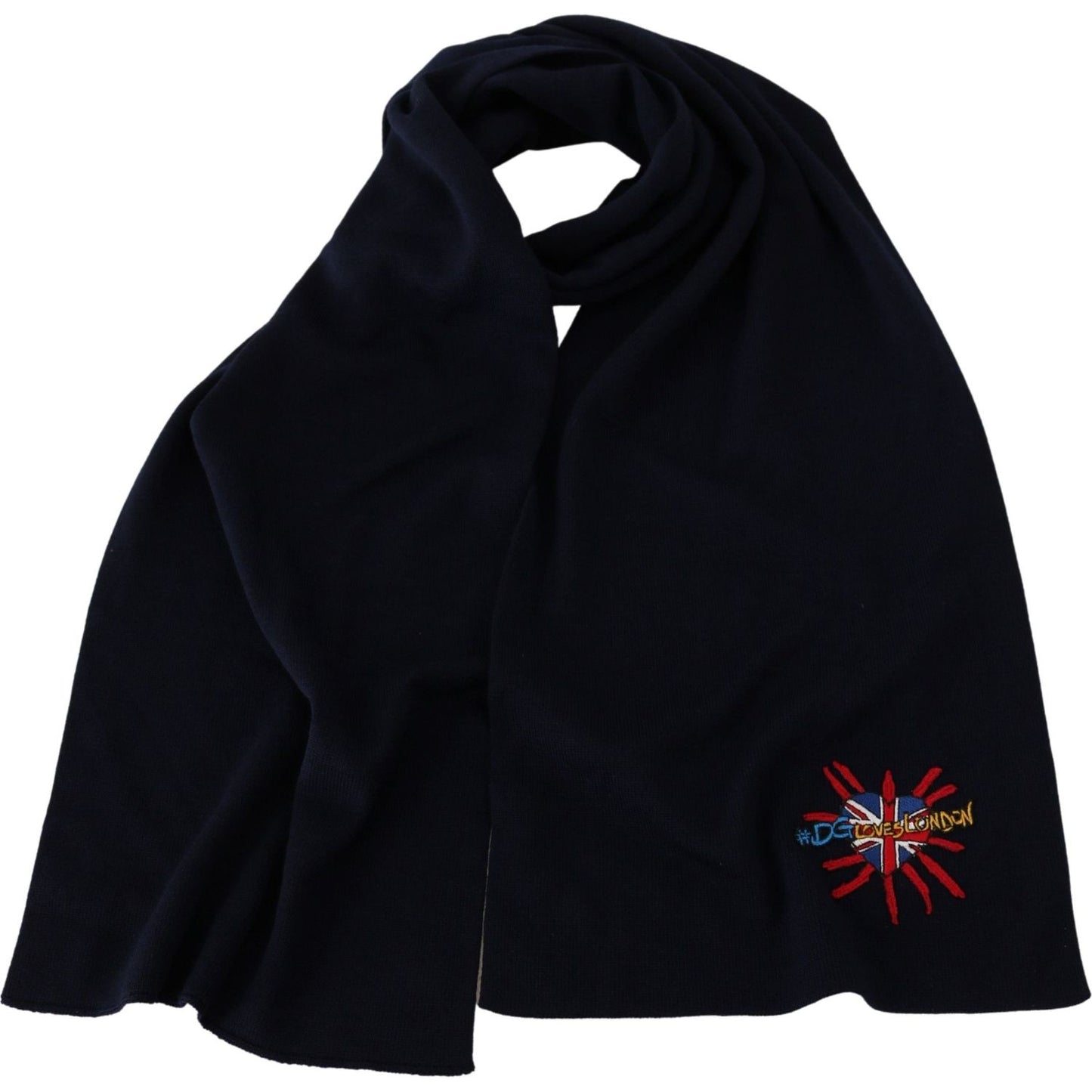 Dolce & Gabbana Blue #DGLovesLondon Wrap Shawl Wool Scarf MS5647