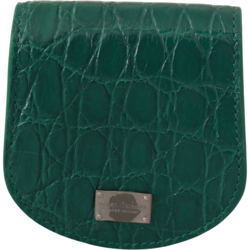Dolce & Gabbana Green Exotic Skins Condom Case Holder Wallet VAS9361
