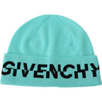 Givenchy Green Wool Beanie Unisex Logo Hat HAT9132