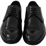 Dolce & Gabbana Derby Napoli Black Leather Dress Formal Shoes MV3540-41.5