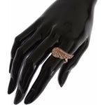 Nialaya Pink Gold 925 Silver Womens Clear CZ Ring Ring