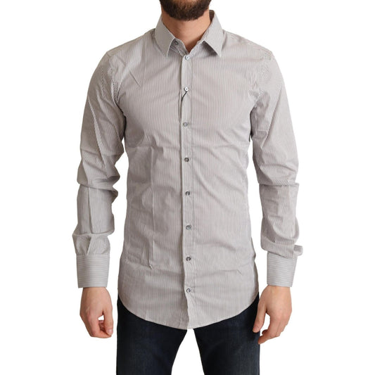 Dolce & Gabbana Gray Cotton Slim Fit Mens SICILY Shirt