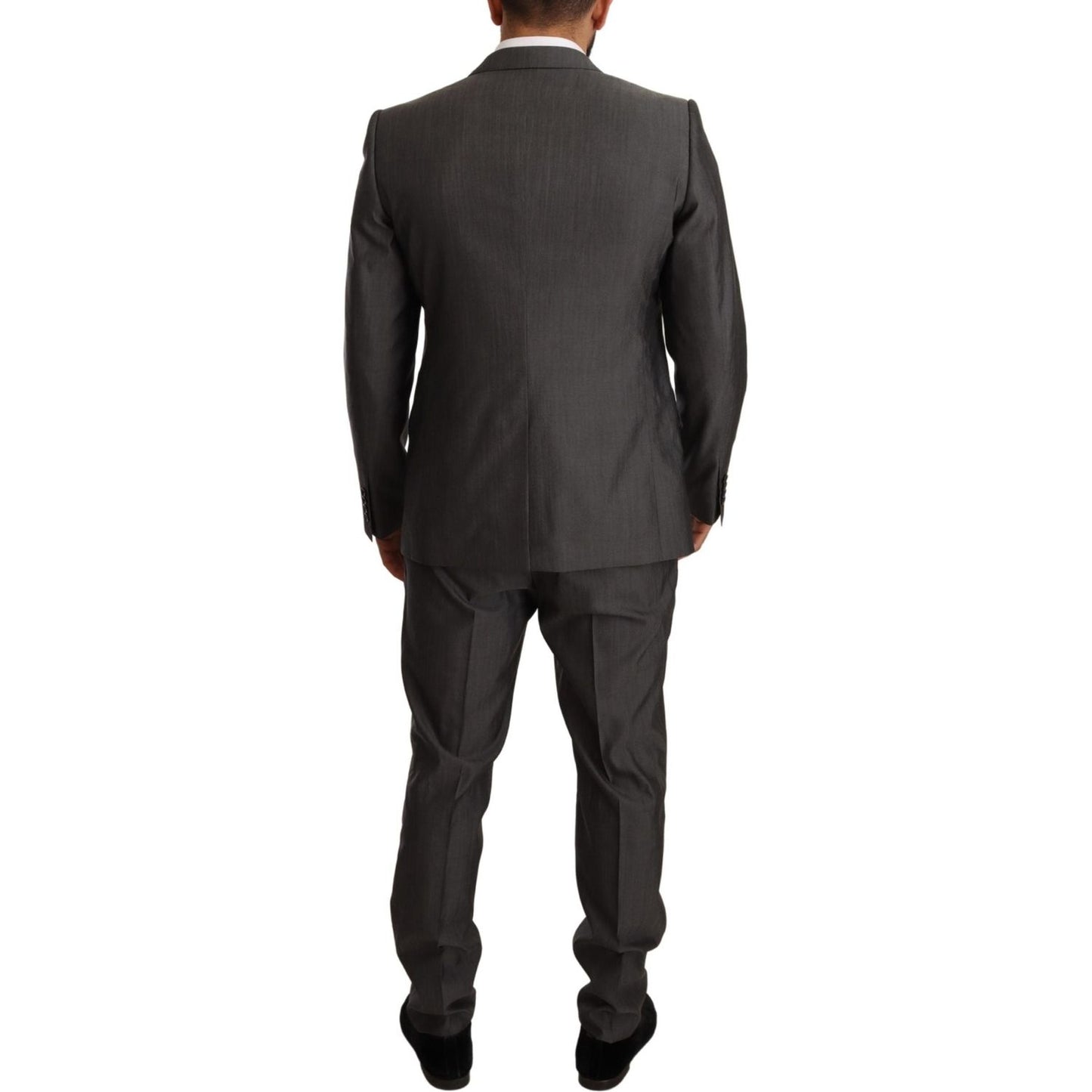 Dolce & Gabbana Gray Metallic MARTINI Slim Fit Set Suit KOS1882-48