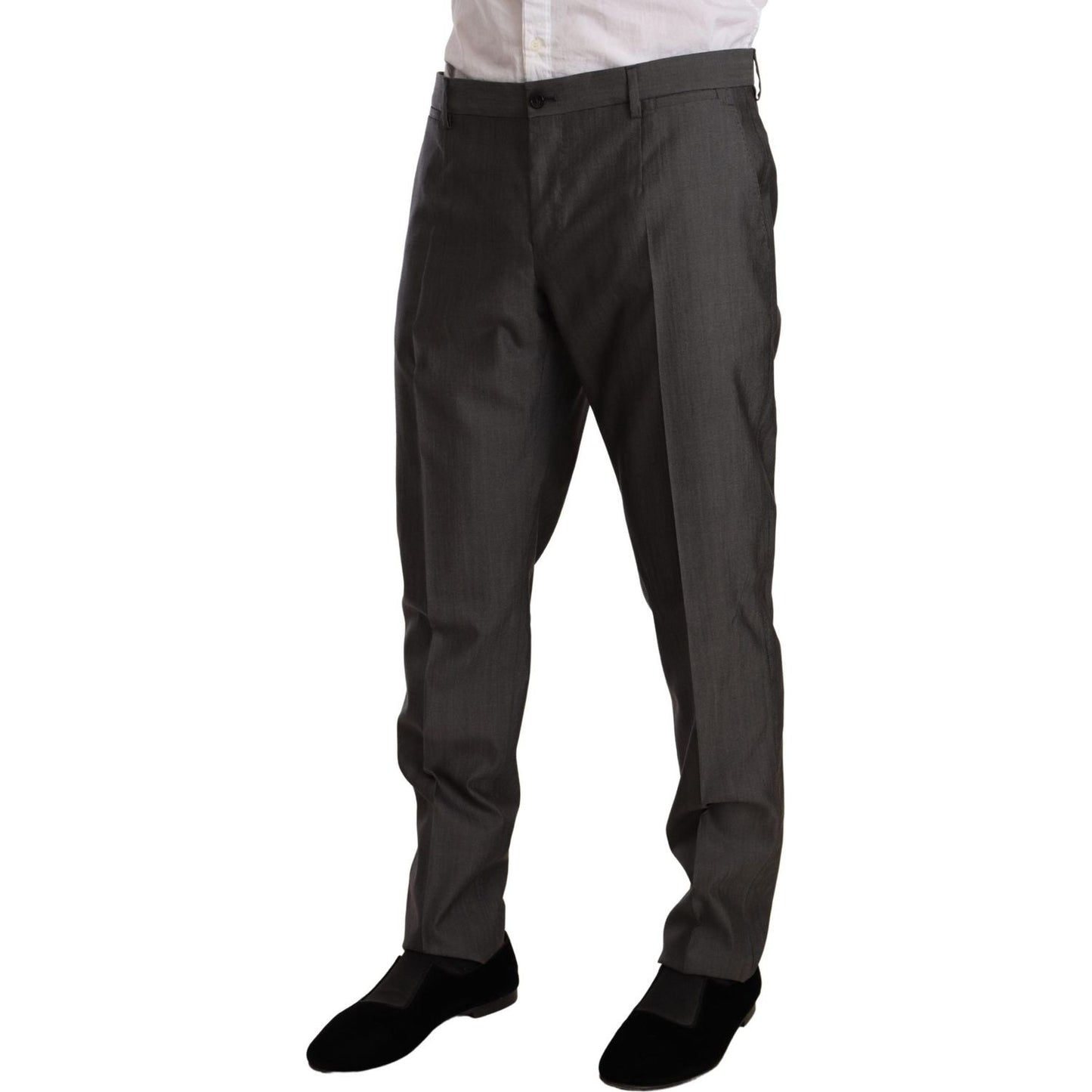 Dolce & Gabbana Gray Metallic MARTINI Slim Fit Set Suit KOS1882-48