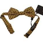 Dolce & Gabbana Yellow Patterned Silk Adjustable Neck Papillon Bow Tie FT3501