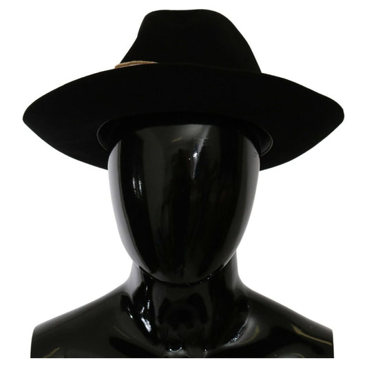 Dolce & Gabbana Black Lapin Amor Gignit Wide Brim Panama Hat WOMAN HATS