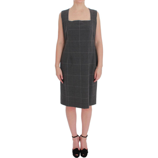 BENCIVENGA Gray Checkered Cotton Blazer Dress Set Suit Skirt Suit