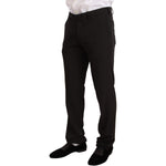 Domenico Tagliente Black Polyester Slim 2 Piece Set TAGLIENTE Suit