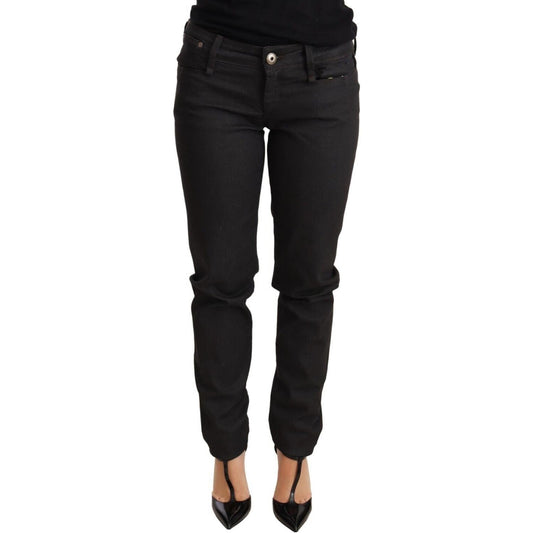 Ermanno Scervino Black Low Waist Skinny Slim Trouser Cotton Jeans Jeans & Pants