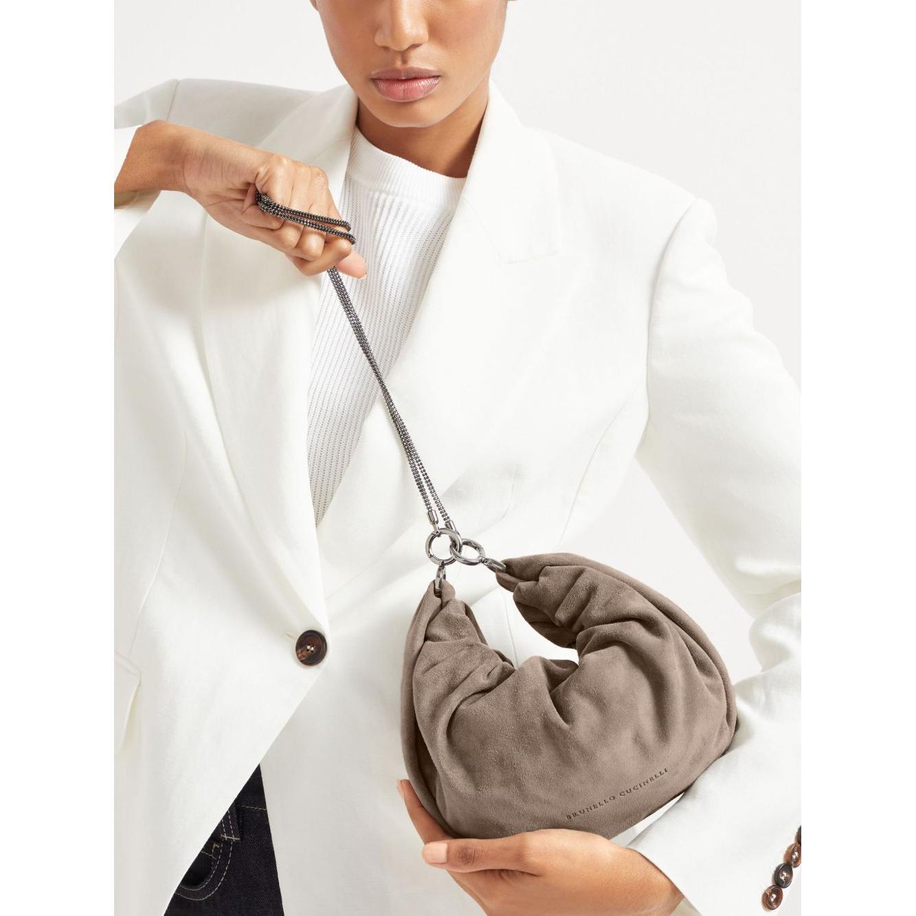 Brunello Cucinelli Suede Brioche Hobo bag MBHID2666C2657-P25