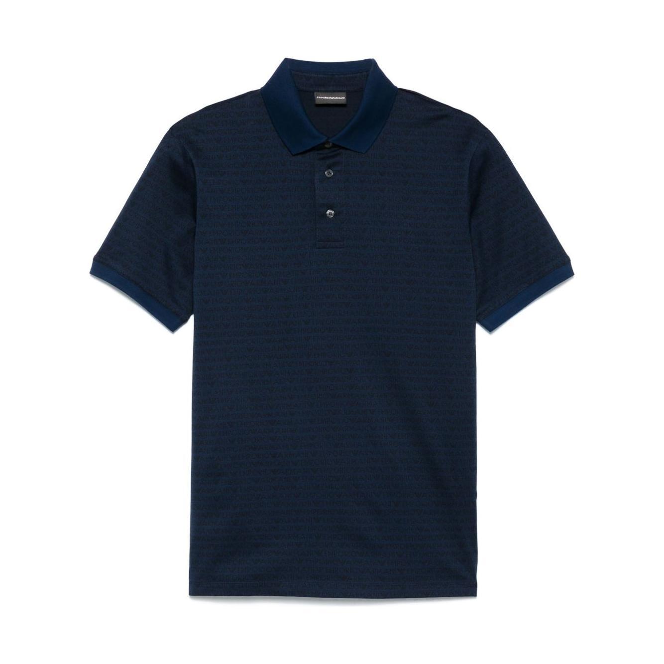 Emporio Armani Allover Logo Cotton Polo Shirt EM000788AF12916FB224-P25