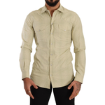 Dolce & Gabbana Yellow SICILIA Cotton Casual Slim Fit Shirt TSH7693 - 39
