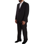 Domenico Tagliente Gray Polyester Single Breasted Formal Suit