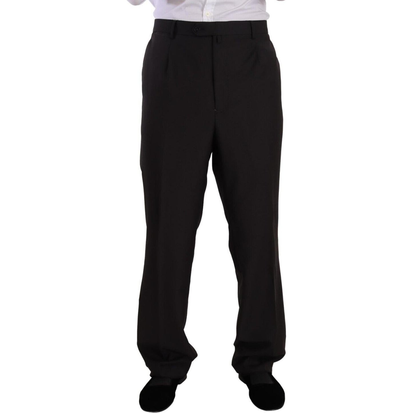 Domenico Tagliente Gray Polyester Single Breasted Formal Suit