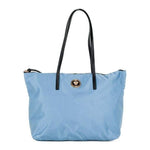 Versace Portuna Medusa Medium Cornflower Blue Nylon Leather Tote Bag Purse 59074