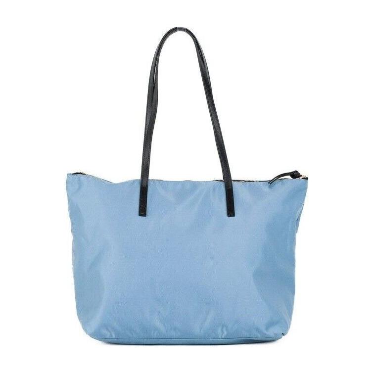 Versace Portuna Medusa Medium Cornflower Blue Nylon Leather Tote Bag Purse 59074