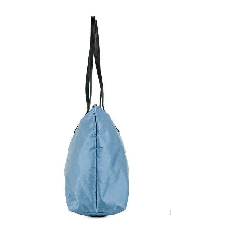 Versace Portuna Medusa Medium Cornflower Blue Nylon Leather Tote Bag Purse 59074