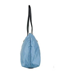 Versace Portuna Medusa Medium Cornflower Blue Nylon Leather Tote Bag Purse 59074