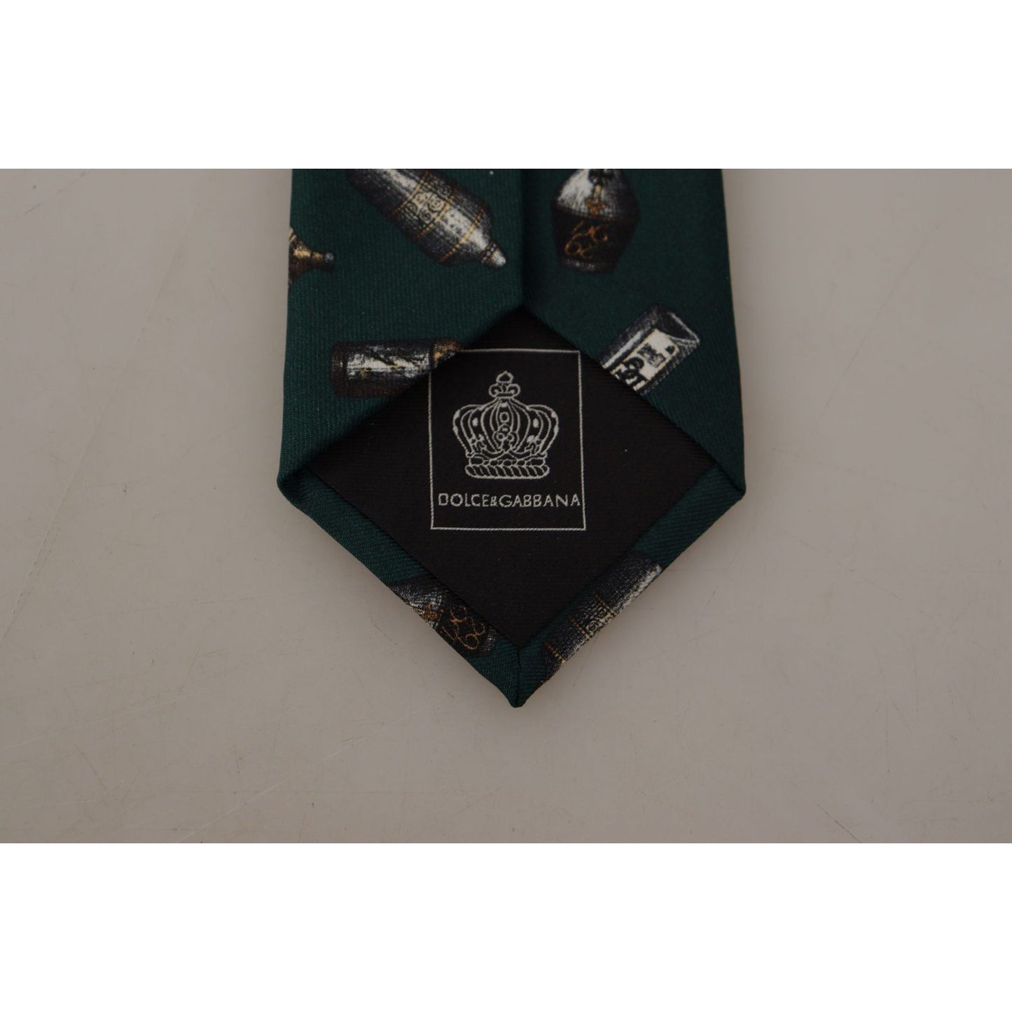 Dolce & Gabbana Black Bottle Fantasy Print Silk Adjustable Accessory Tie KRA3170