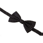 Dolce & Gabbana Black White Polka Dot 100% Silk Neck Papillon Tie FT3581