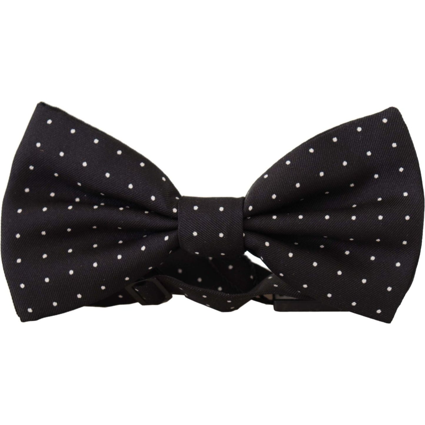 Dolce & Gabbana Black White Polka Dot 100% Silk Neck Papillon Tie FT3581