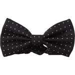 Dolce & Gabbana Black White Polka Dot 100% Silk Neck Papillon Tie FT3581