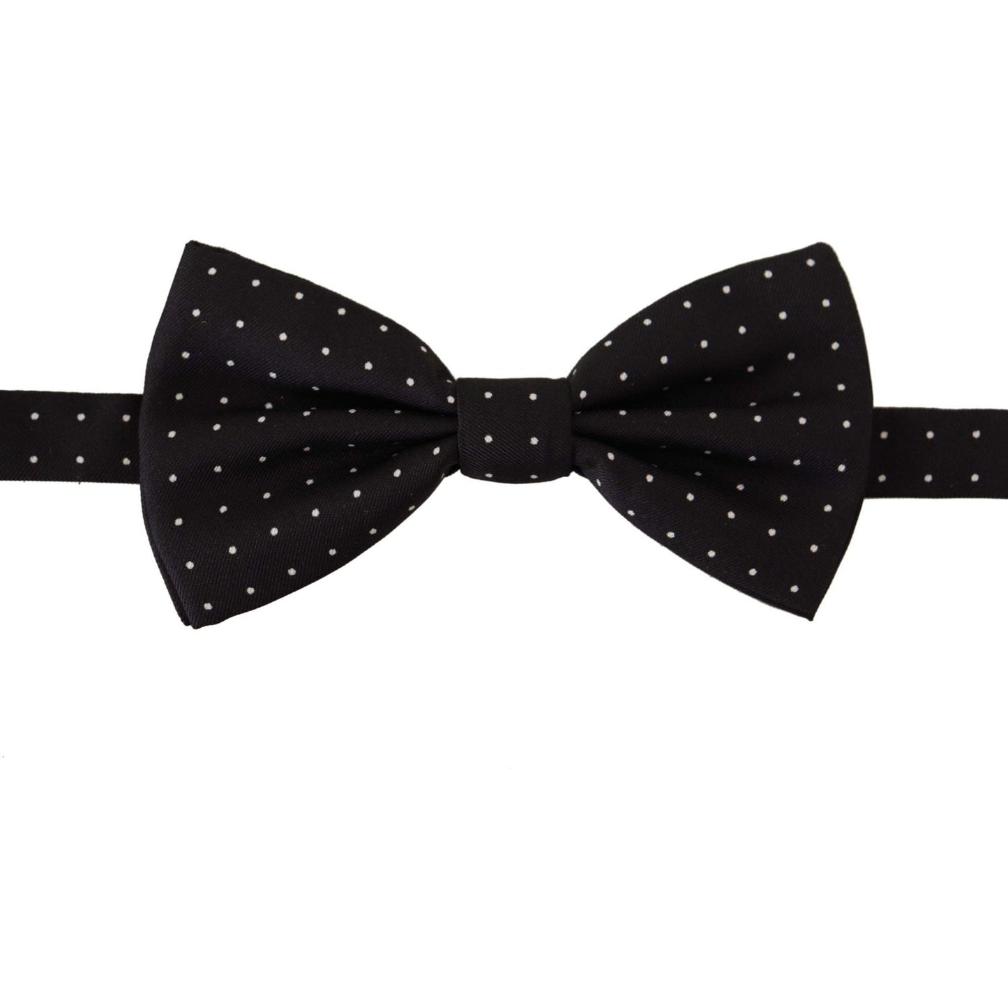 Dolce & Gabbana Black White Polka Dot 100% Silk Neck Papillon Tie FT3581