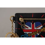 Dolce & Gabbana Black Leather #DGLovesLondon Keyring Cardholder Coin Case VAS130609