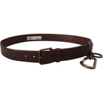 Dolce & Gabbana Brown Leather Gold Metal Buckle Carabiner Belt BEL8905 - 36