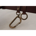 Dolce & Gabbana Brown Leather Gold Metal Buckle Carabiner Belt BEL8905 - 36