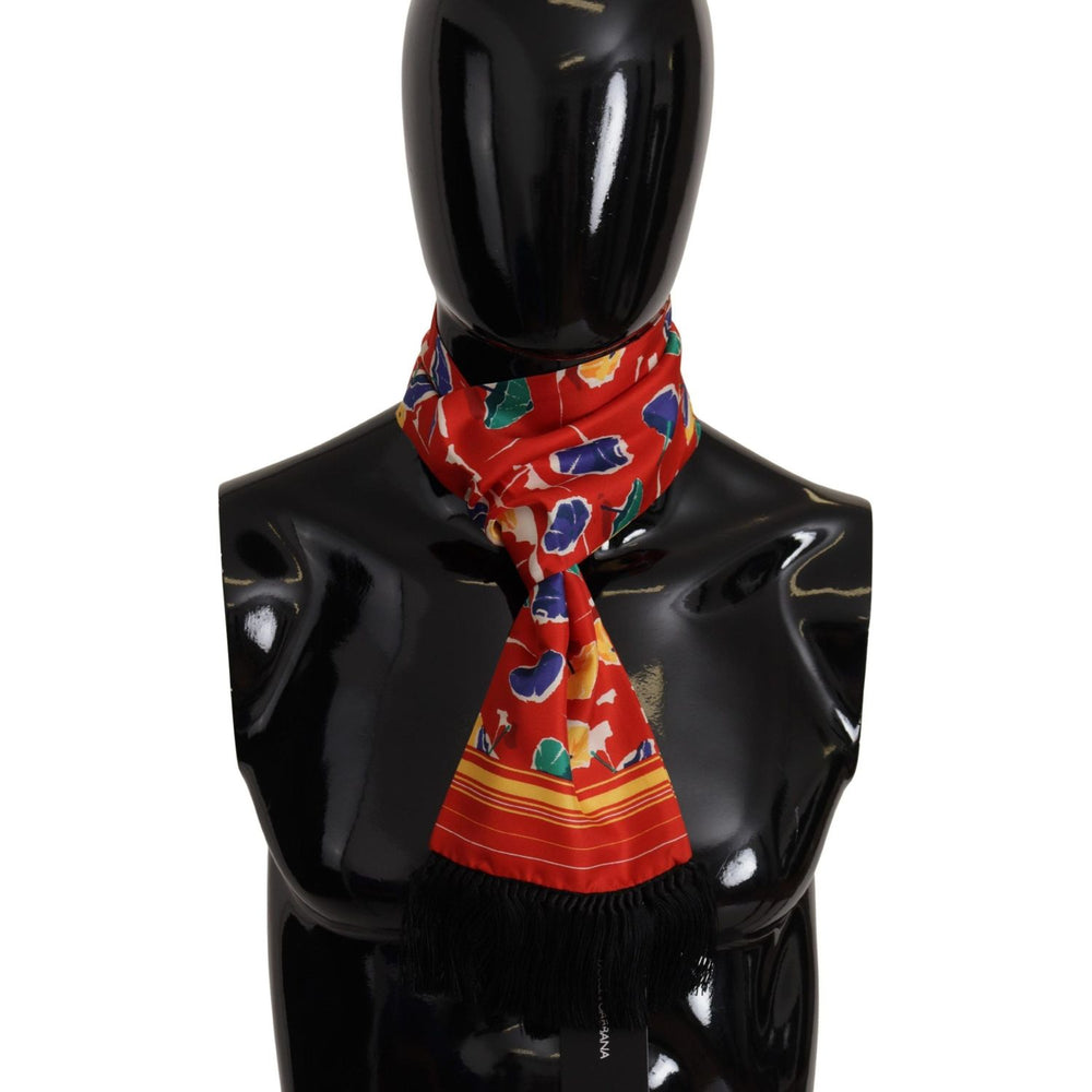 Dolce & Gabbana Multicolor DG Umbrellas Print Shawl Fringe Scarf MS6209