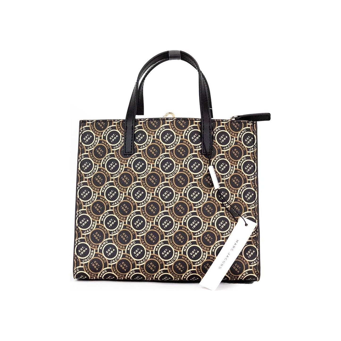 Marc Jacobs Mini Grind Signet Printed Leather Crossbody Tote Handbag Purse 4831