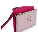 Versace Elegant Pink Leather Pouch Clutch 8052045277659