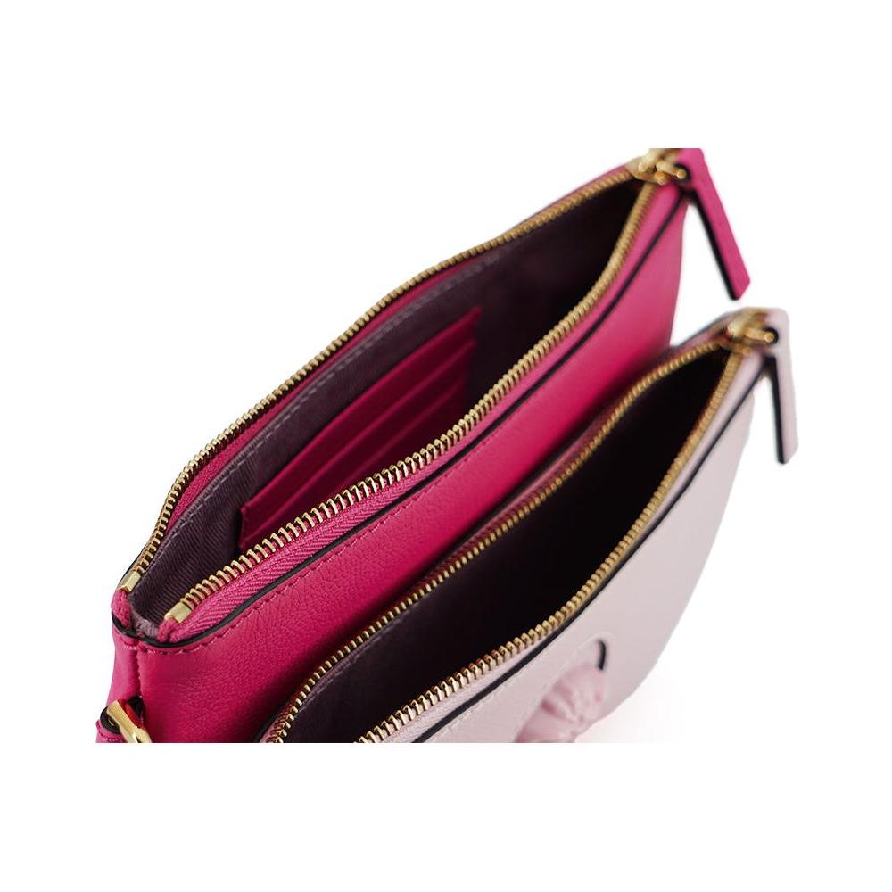 Versace Elegant Pink Leather Pouch Clutch 8052045277659
