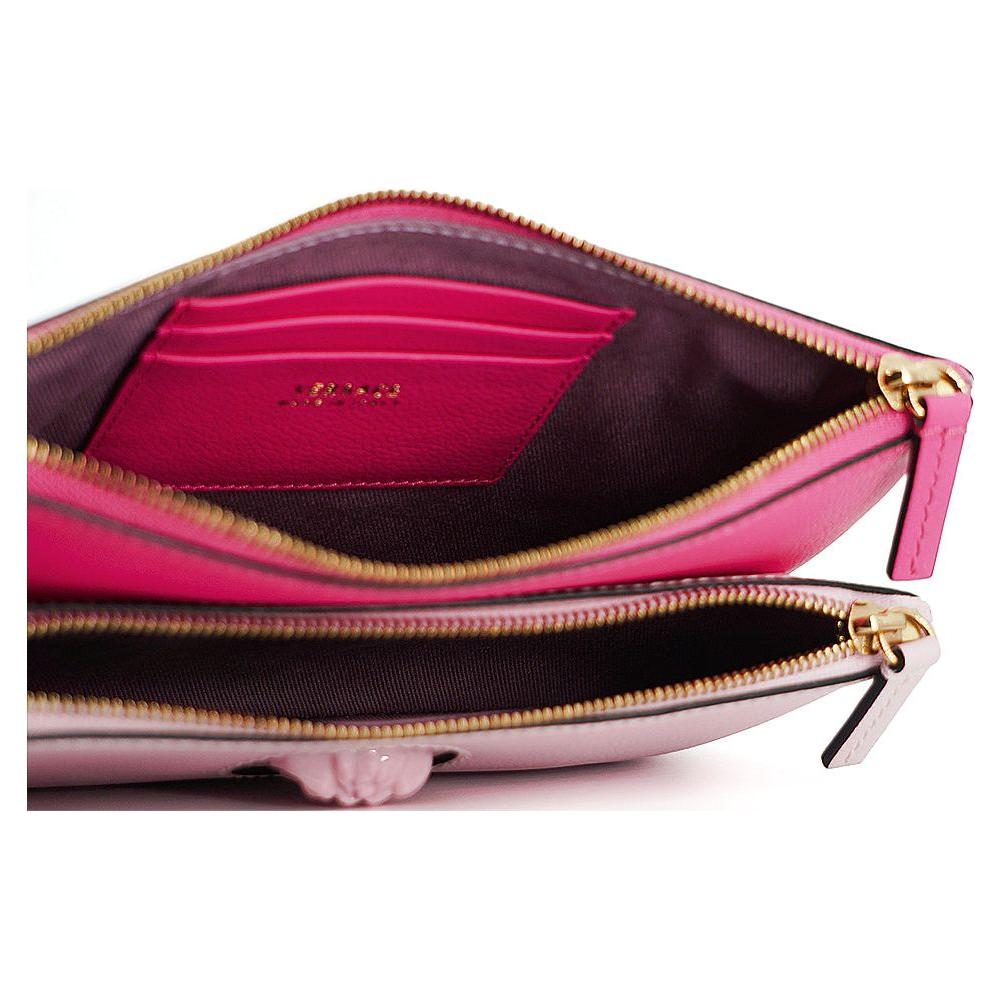 Versace Elegant Pink Leather Pouch Clutch 8052045277659