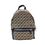 Marc Jacobs Signet Medium Black Logo Printed Leather Shoulder Backpack Bookbag 4855
