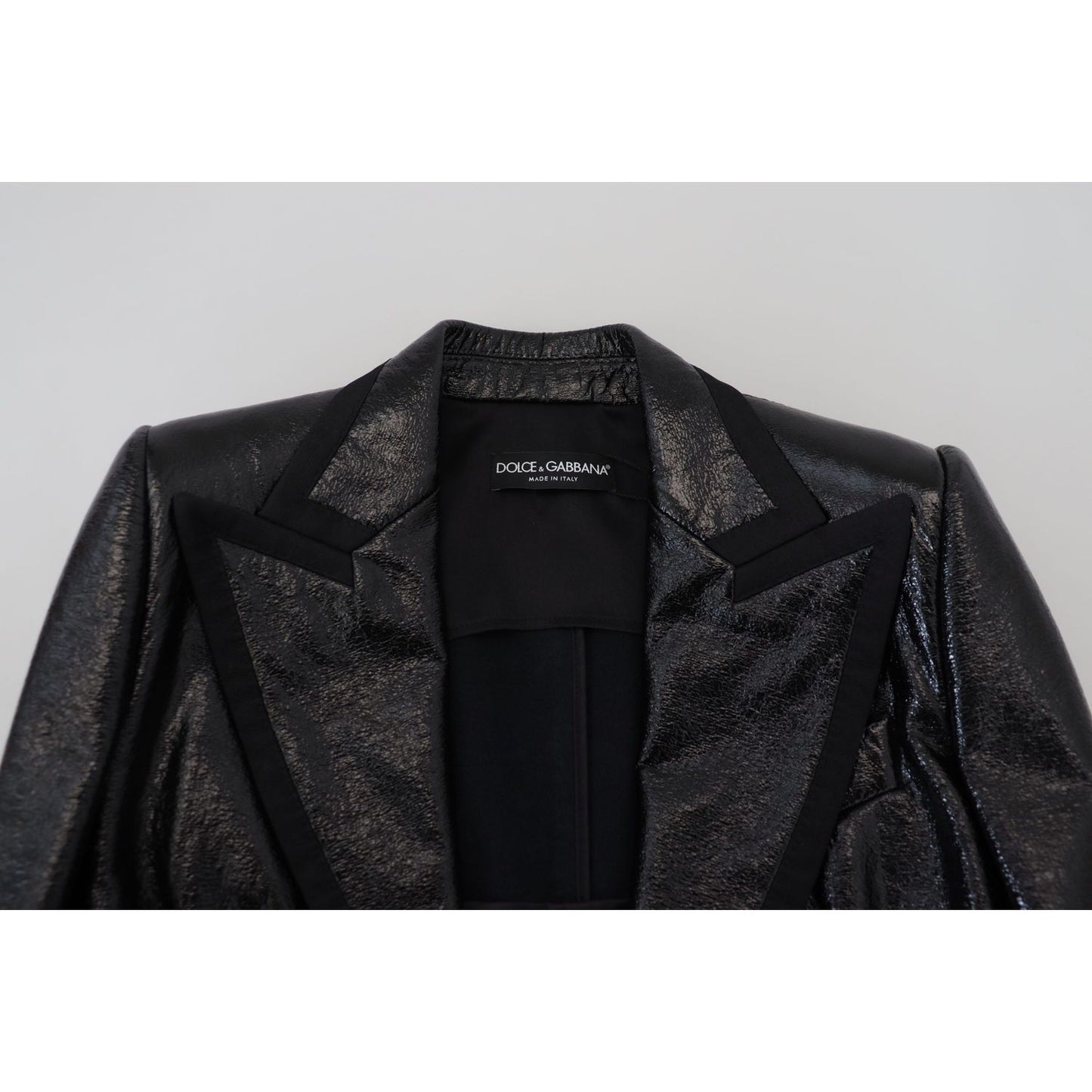 Dolce & Gabbana Black Long Sleeves Crop Blazer Cotton Jacket JKT3489 - 40