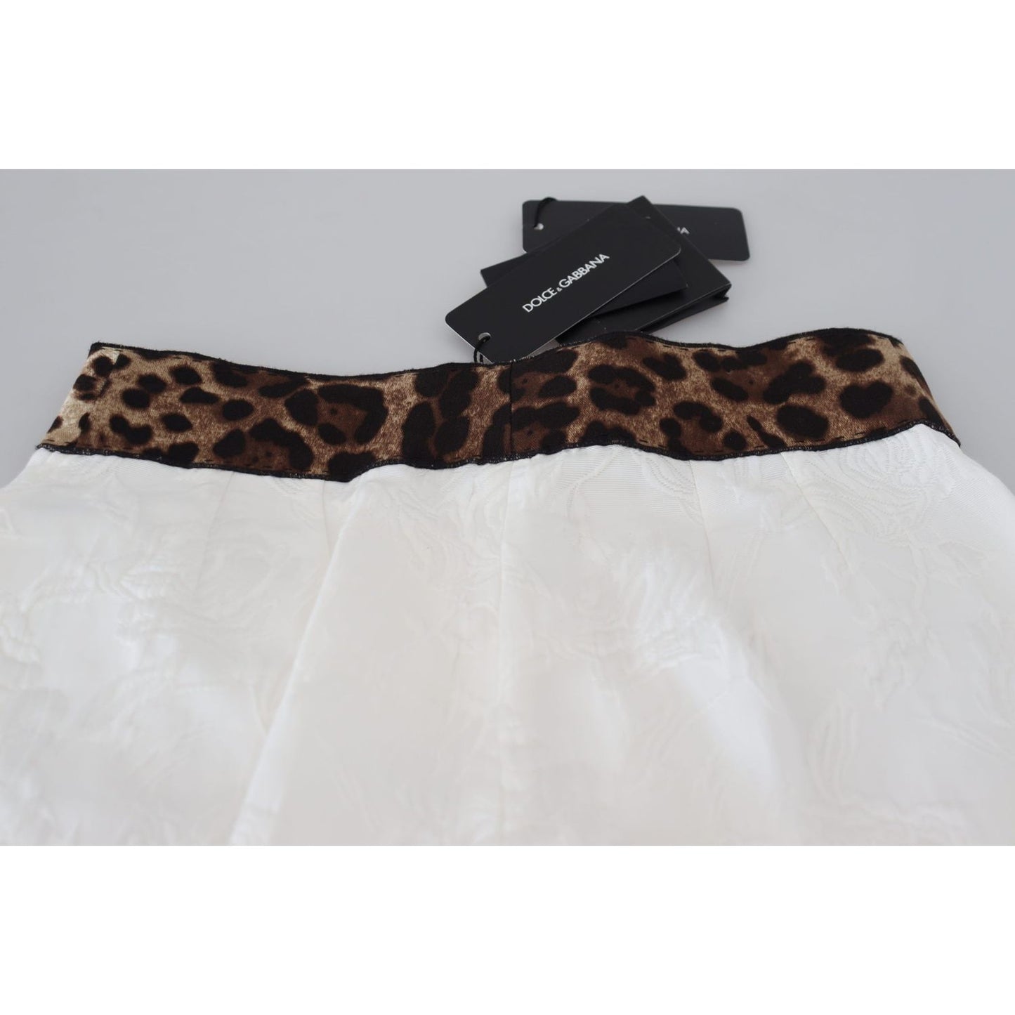 Dolce & Gabbana White Leopard Print High Waist Pants PAN73072 - 36