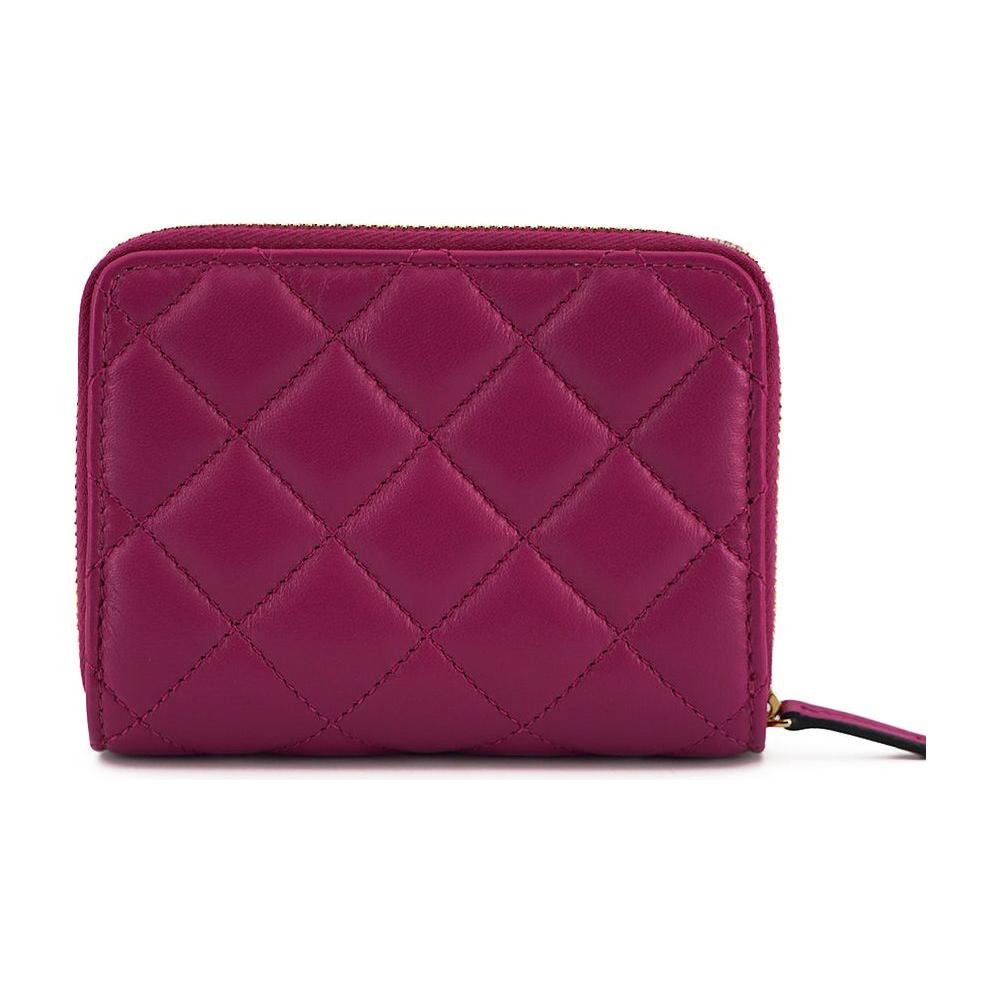 Versace Elegant Purple Quilted Leather Wallet 8054712087288